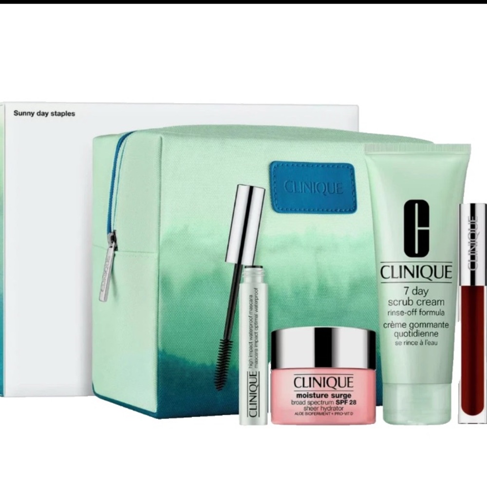 Clinique Sunny Day Skincare and Makeup Staples 5 pcs Full Size with Tote Bag. Va - Picture 9 of 9